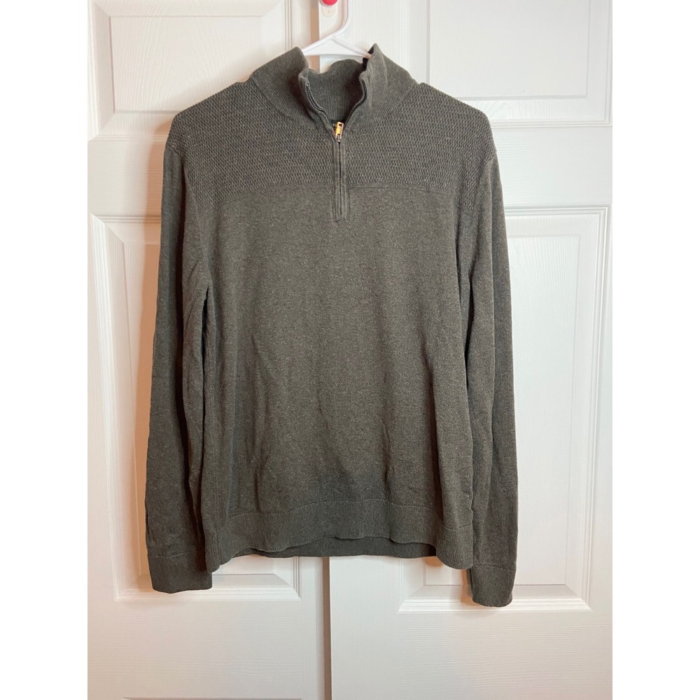 Banana Republic Premium Luxe Yarn Quarter Zip Sweater Green Silk Cashmere M